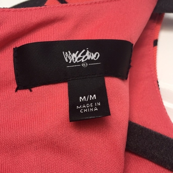 Coral and black striped dress - Picture 4 of 4